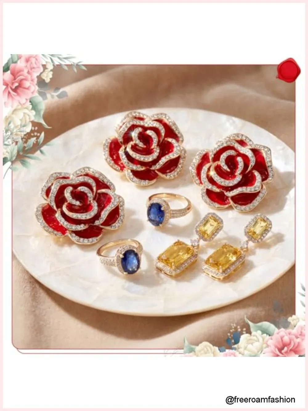 12 Pcs Crystal Rhinestone Brooches for Women, Zinc Alloy Electroplating,
